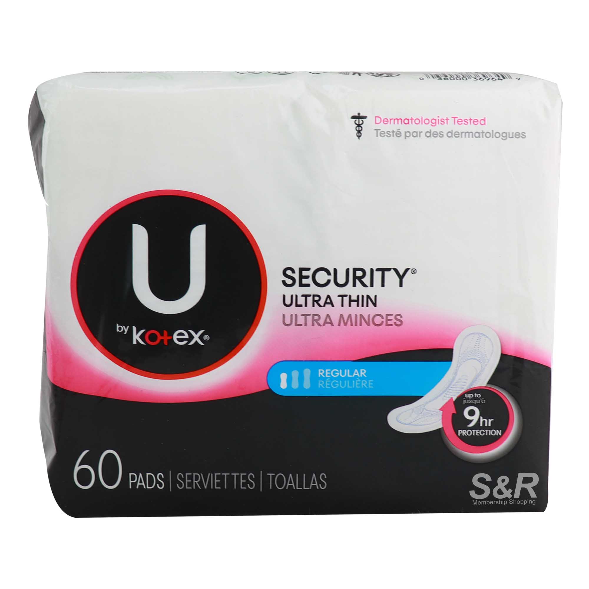 U by Kotex Security Ultra-Thin Regular 60 pads